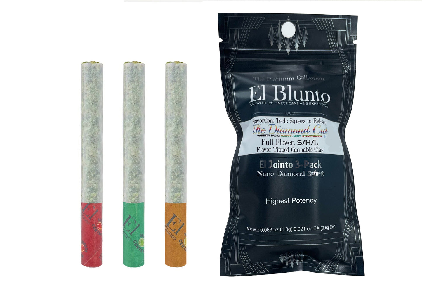 El Jointo FlavorCore™ THCA HEMP 3pk - The Diamond Cut Diamond Infused (3 x .6g) Variety