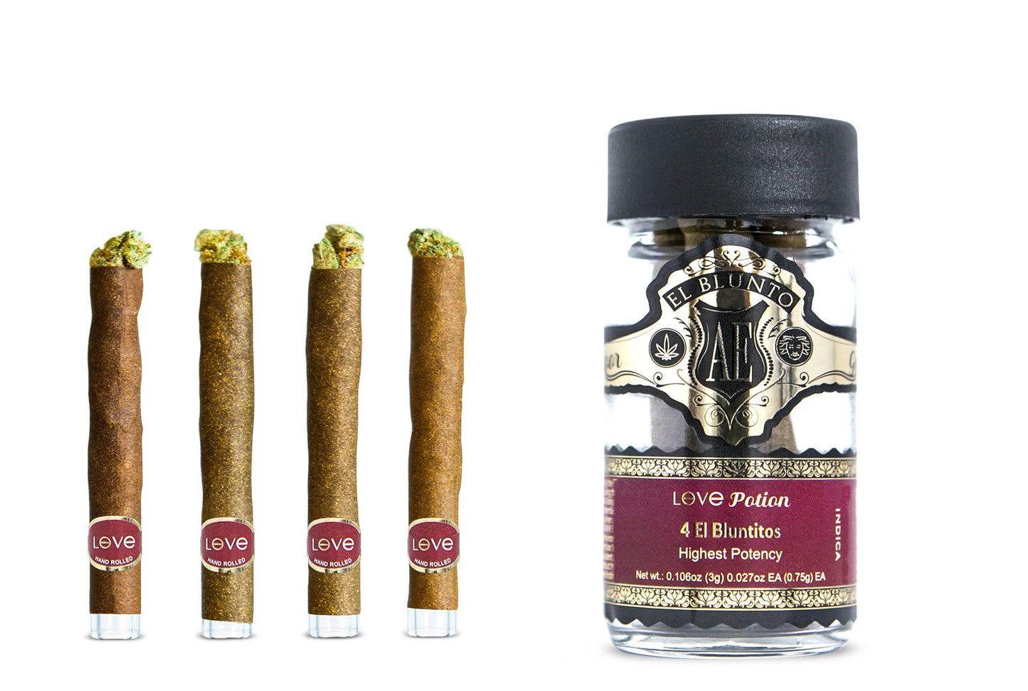 El Bluntito THCA HEMP 4pk - Love Potion (4 x .75g) Indica