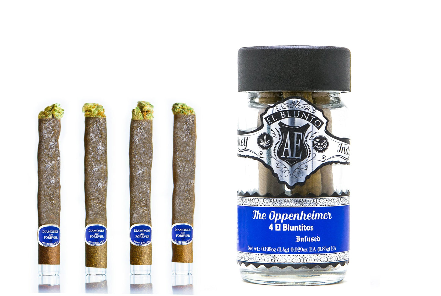 El Bluntito THCA HEMP 4pk - Oppenheimer Diamond Infused (4 x .85g) Indica