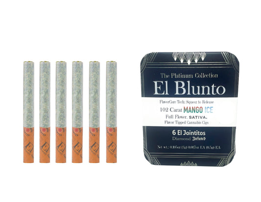 El Jointito FlavorCore™ THCA HEMP 6pk - 102 Carat Mango Ice Diamond Infused (6 x 0.5g) Sativa